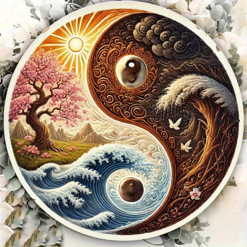 Металлическое настенное искусство Инь-Ян для дома, гостиной, пространства для медитации