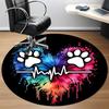 1pc PawPrints Heartbeat Office Round Area Rug, Indoor Mat Suitable ForOffice, Under Office Chairs Bedroom Living Room Home Decor T185