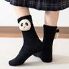 Fashion Design Warm Bear Middle Tube Bunny Korean Style Floor Socks Cartoon Hosiery Women Frog Socks Coral Fleece Socks