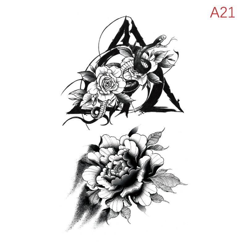 Водонепроницаемая временная татуировка-наклейка перо ключица лодыжка флэш-тату дракон змея цветы боди-арт рука поддельный рукав татуировка для женщин