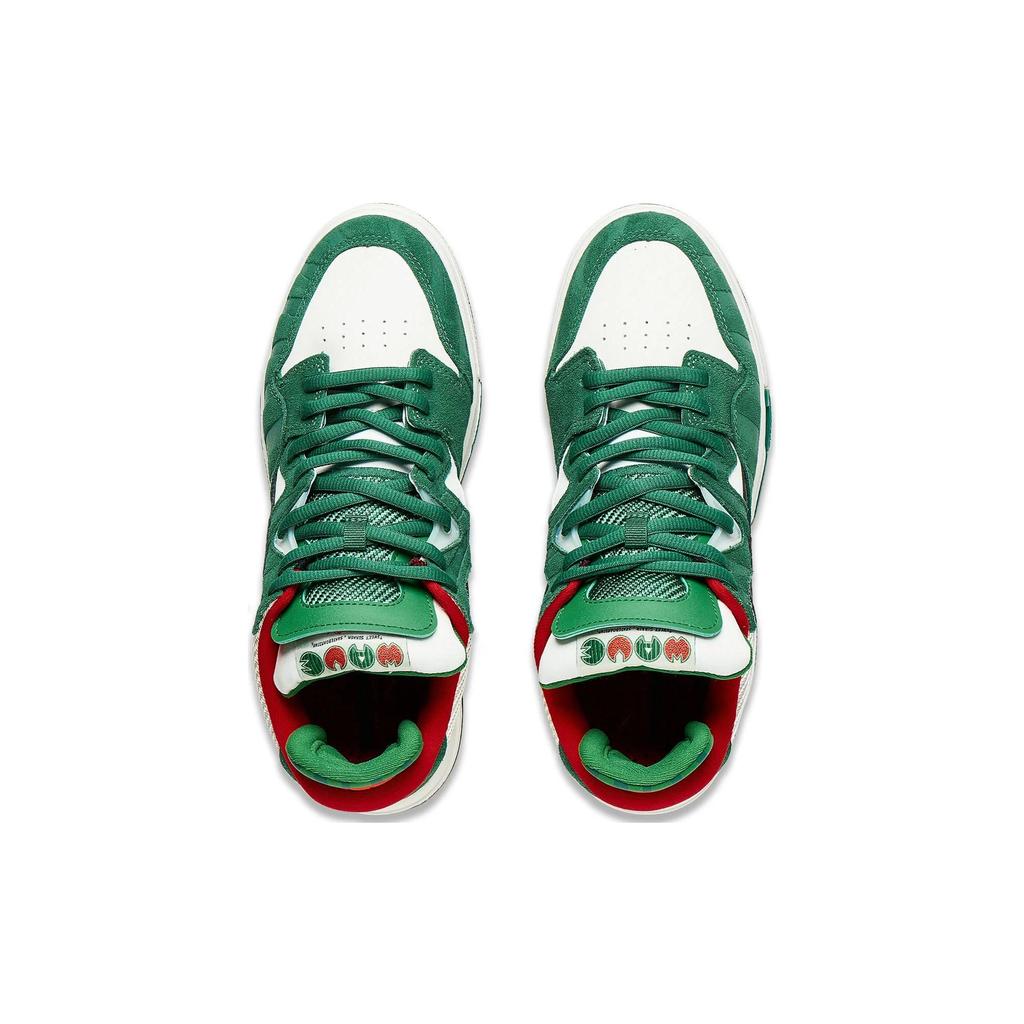 Li Ning We Wu Pro Fabric Synthetic Leather Нескользящие износостойкие низкие кроссовки для скейтбординга Мужские кроссовки Зеленые Черные Красные AECT009-1