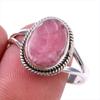 Natural Rhodochrosite Gemstone 925 Solid Sterling Silver Jewelry Ring S.10 F8h37