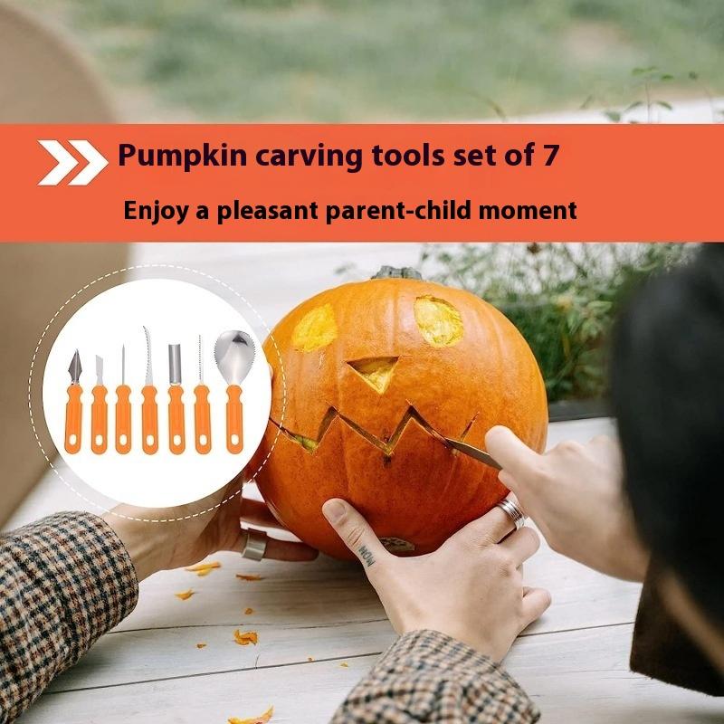 7pcs Pumpkin Carving Set Tools Halloween Stainless Steel Professional Pumpkin Engraving Kit DIY Handmade Knife Cutting Supplies
