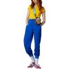 Adidas Originals FW22 Logo Print Elastic Waist Mid-Rise Cuffed Knit Joggers Women Joggers Blue IB2055