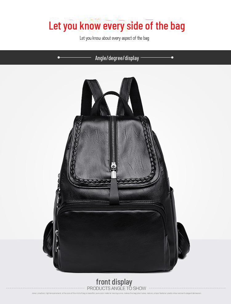 2024 Korean College-Style Women's PU Backpack - Casual, Trendy, Large Capacity