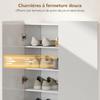 Shoe Cabinet for 20 Pairs, High-Gloss Finish, 5 Adjustable Shelves, 72x34.5x103cm, White