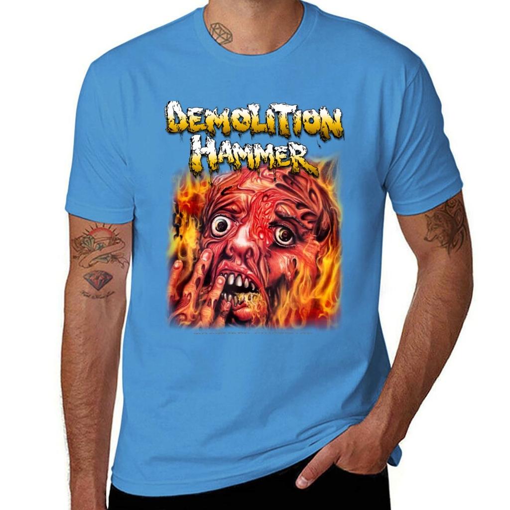 Tortured Existence от Demolition Hammer - Классическая футболка в стиле олдскульного трэш-метала, для тяжеловесов, с индивидуальным дизайном, мужские однотонные футболки.