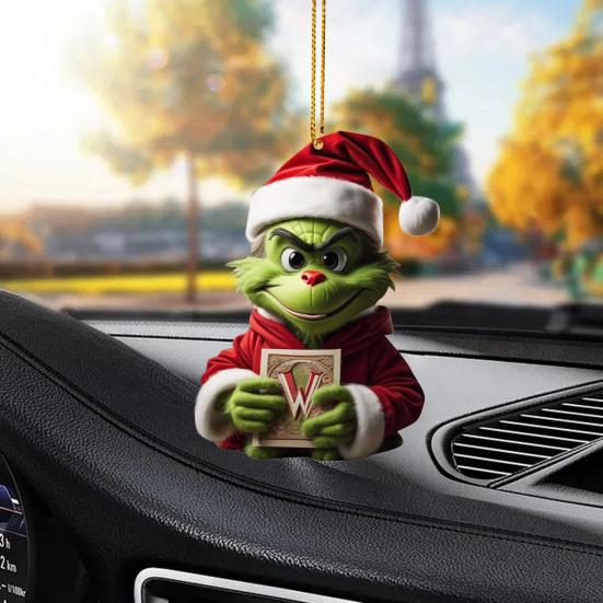 Подвеска в виде рождественской елки с ремешком, легко подвешивается, дизайн эльфа, 26 стилей с буквами