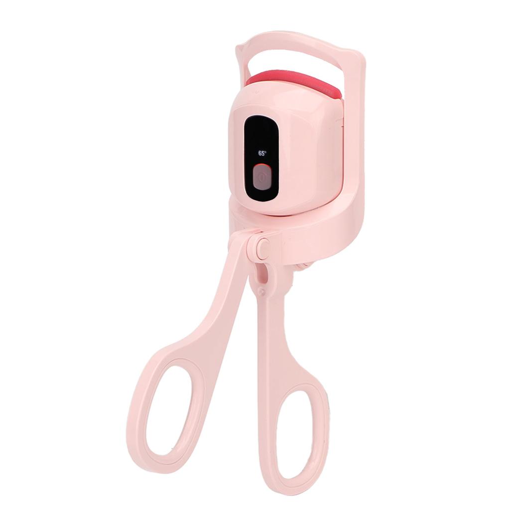 Pink Electric Heating Eyelash Curler 3 Gear Type C LCD Rechargeable Temperature Heated Eyelash Curler