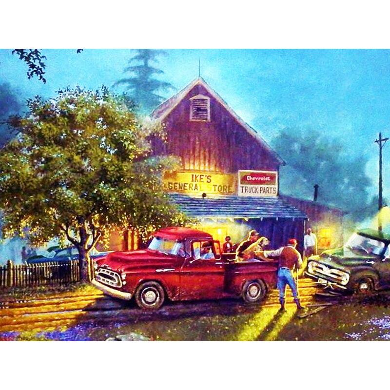 Новый 5D DIY алмазная живопись пейзаж Алмазная вышивка деревня вышивка крестом полная круглая дрель домашний декор ручной художественный подарок