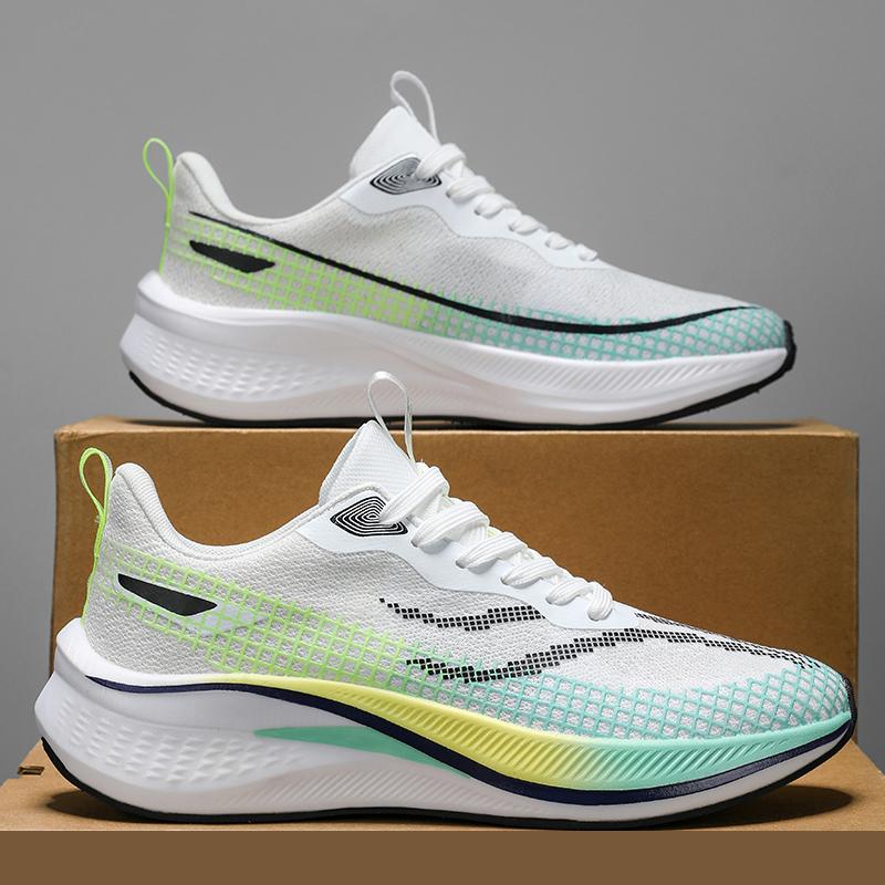 Модный бренд высокого класса Мужские гоночные кроссовки для бега Мягкие эластичные Противоскользящие Мужские сетчатые повседневные кроссовки Летние легкие кроссовки для ходьбы