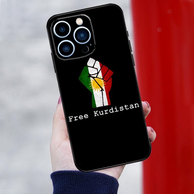 Kurdistan Flag Phone Case For iPhone 16 Pro Max 12 13 Mini 11 14 15 Pro Max XR 15 16 Plus 16e Cover Shell