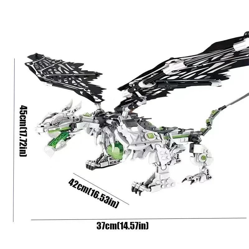 672PCS Phantom Series Skeleton Wizard's Flying Dragon Building Blocks Boy Dragon Сборка игрушки для детей Подарок