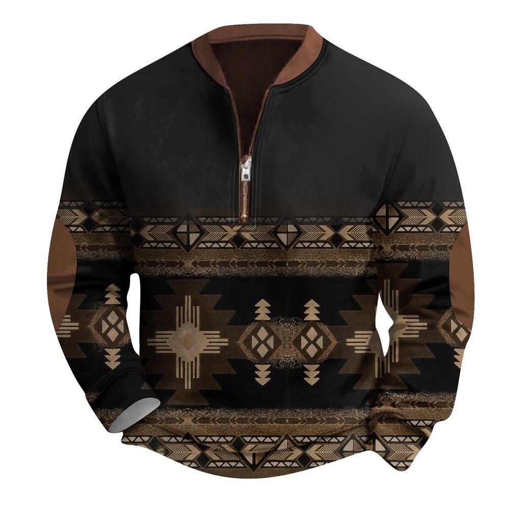 Men's Retro Casual Gradient Printed Sweatshirt