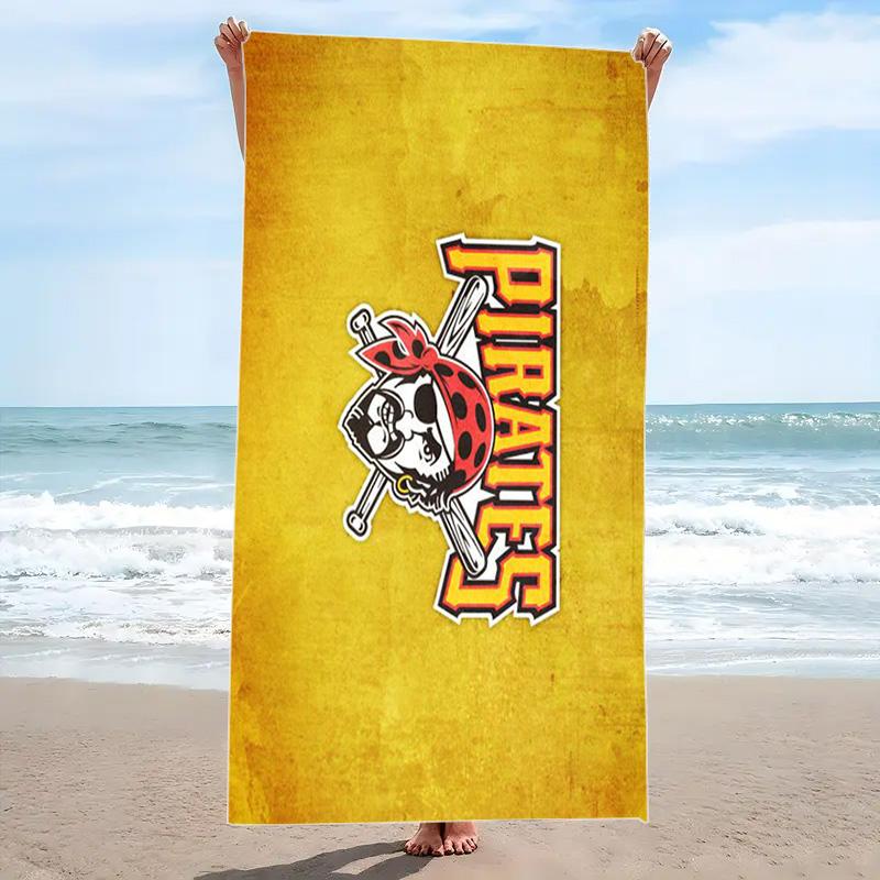 Pittsburgh Pirates Logo Print Beach Towel, Large Soft Quick Dry Towel for Beach Camping Swimming