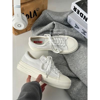 Весной в продаже новые товары, новые парусиновые туфли на платформе, женские растворяющиеся туфли, универсальные маленькие белые туфли 614.