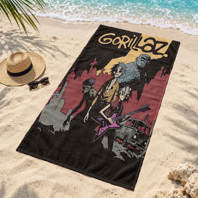 Gorillaz Microfiber Beach Towel Quick Dry Sand Free Lightweight Beach Towels for Travel Swimming Camping