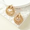 Punk Fashion Twist Dangle Earrings for Women Exaggerated Gold Color Metal Wrap Earrings European Ear Jewelry