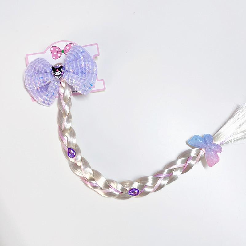 Детский милый парик-хвост с косичкой из сетки, украшенный морской звездой, жемчугом и бантом