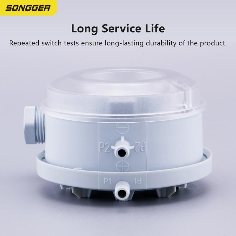 20-1000Pa Micro Differential Pressure Gauge 604 Air Differential Pressure Switch HVAC Ventilation Air Duct SPDT Sensor