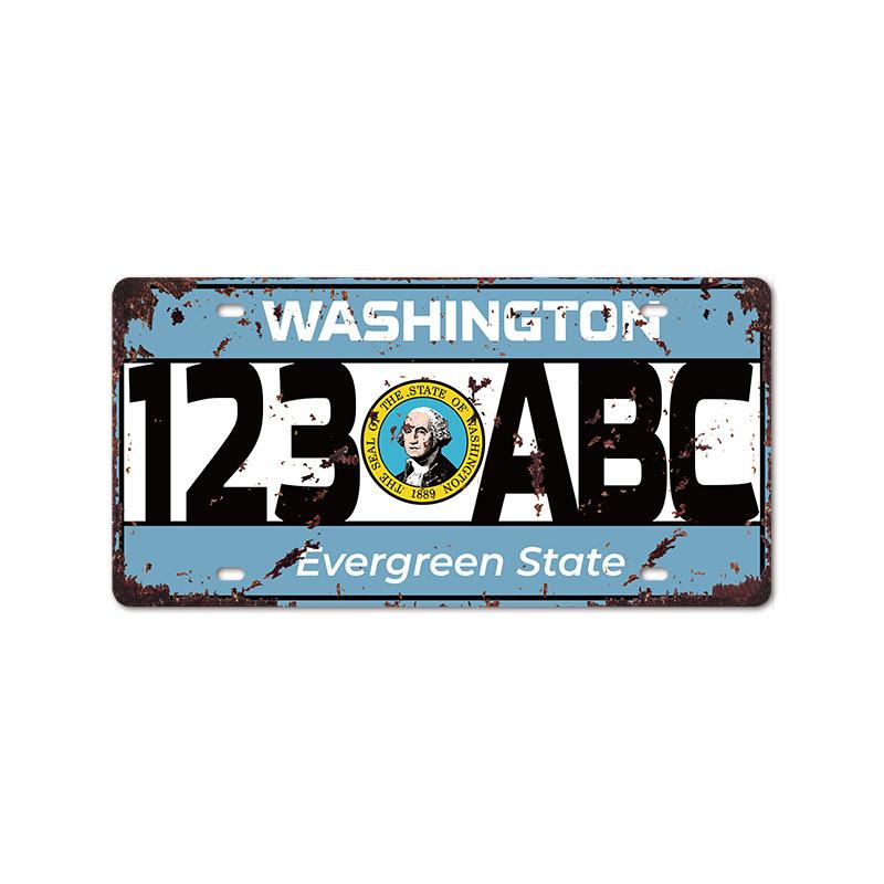 Vintage Tin Art with 1530 License Plate Design: Ideal for American - Style Background Wall Decor