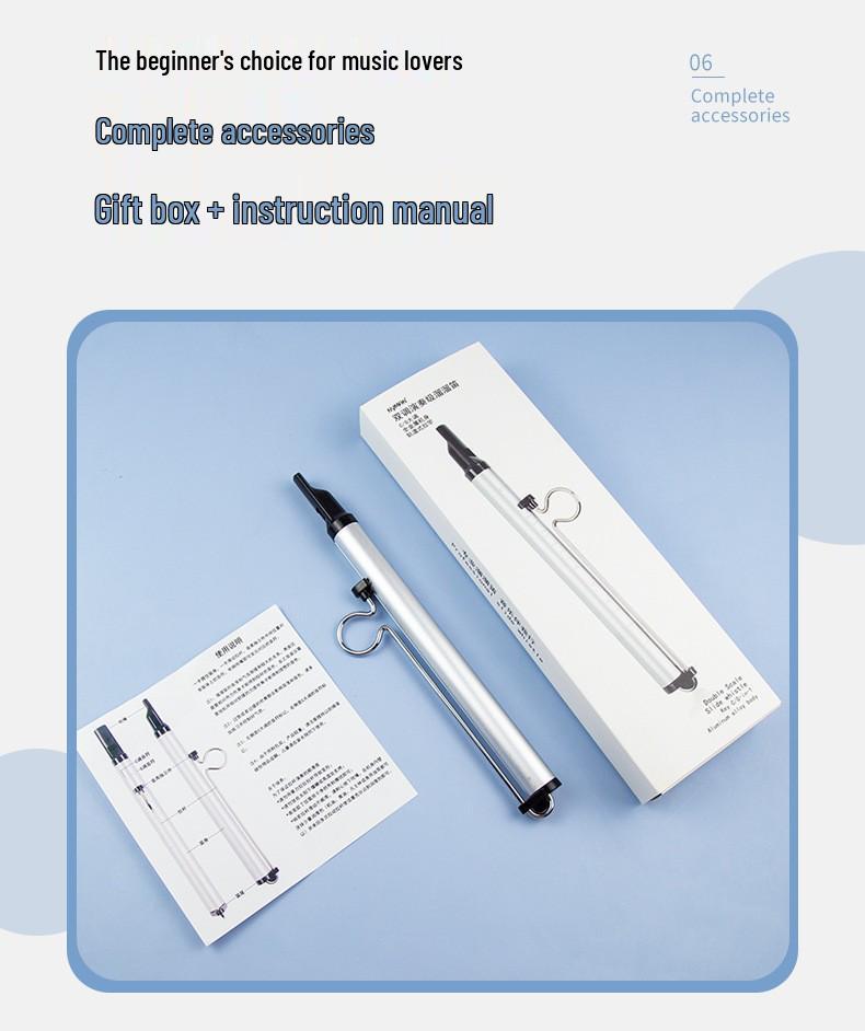 NYMAN Double Tone Sliding Flute Whistle - Air-Blown Slide Flute