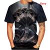 Snake Animal Series 3D Printed Casual Short Sleeve T-shirt Fashion Outfits Men's Tops Casual O Neck Summer Tee Shirts