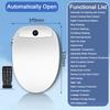 Toilet Seat Auto Lid Opening with Heated Seat Warm Air Dryer Soft Close Toilet Seats Self Cleaning Nozzle Elongated Toilet Lid