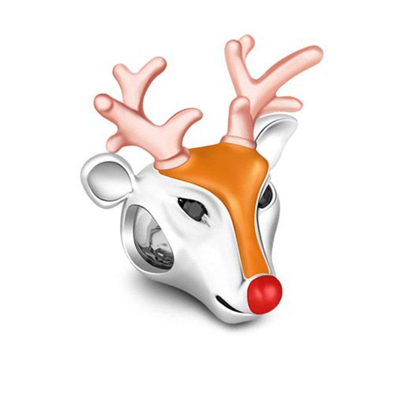 Медь Рождественская Серия Бусина Санта Клаус Подарок Лось Шармы Подходят Женские Украшения Фестиваль День Рождения Сделай Сам Браслет