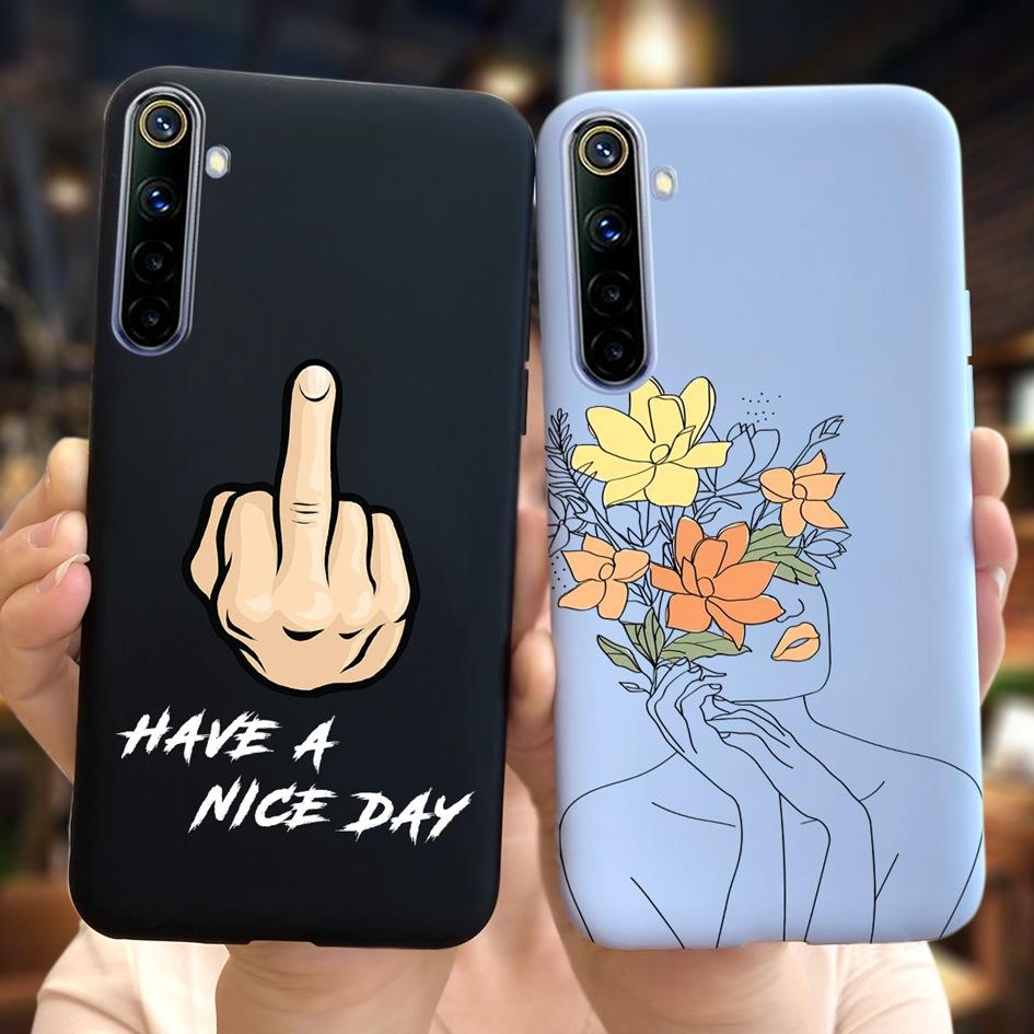 Для Realme 6 6 Pro Чехол Милые Узоры Молочной Коровы и Цветов Мягкая Задняя Крышка Для OPPO Realme 6 6S 6Pro RMX2061 Coque Funda Realme6 Capa
