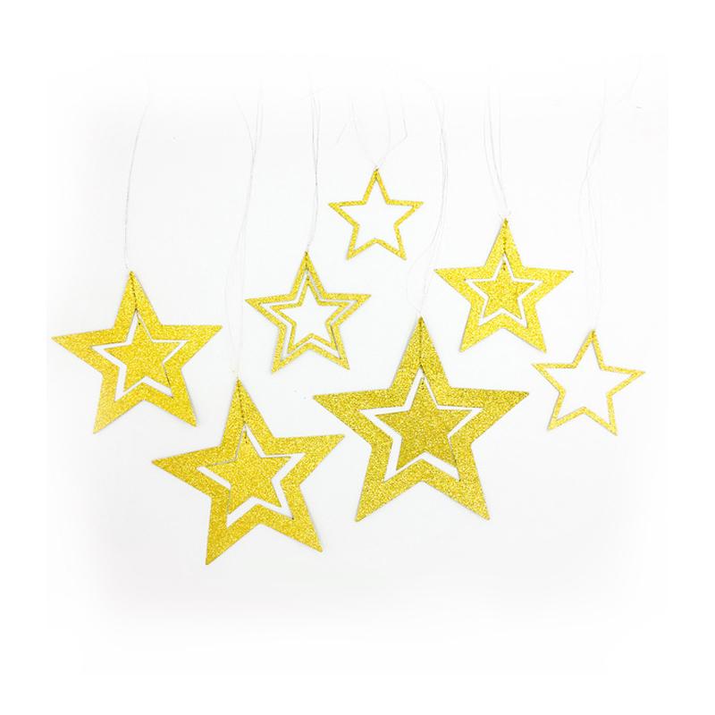 7pcs/lot Twinkle Star Paper Pendant Garland Ornaments Christmas Decorations for Home New Year Natal Noel Decor Navidad 2020