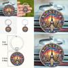 Paris Sunset Keychain With Glass Alloy Pendant For Gift And Accessories