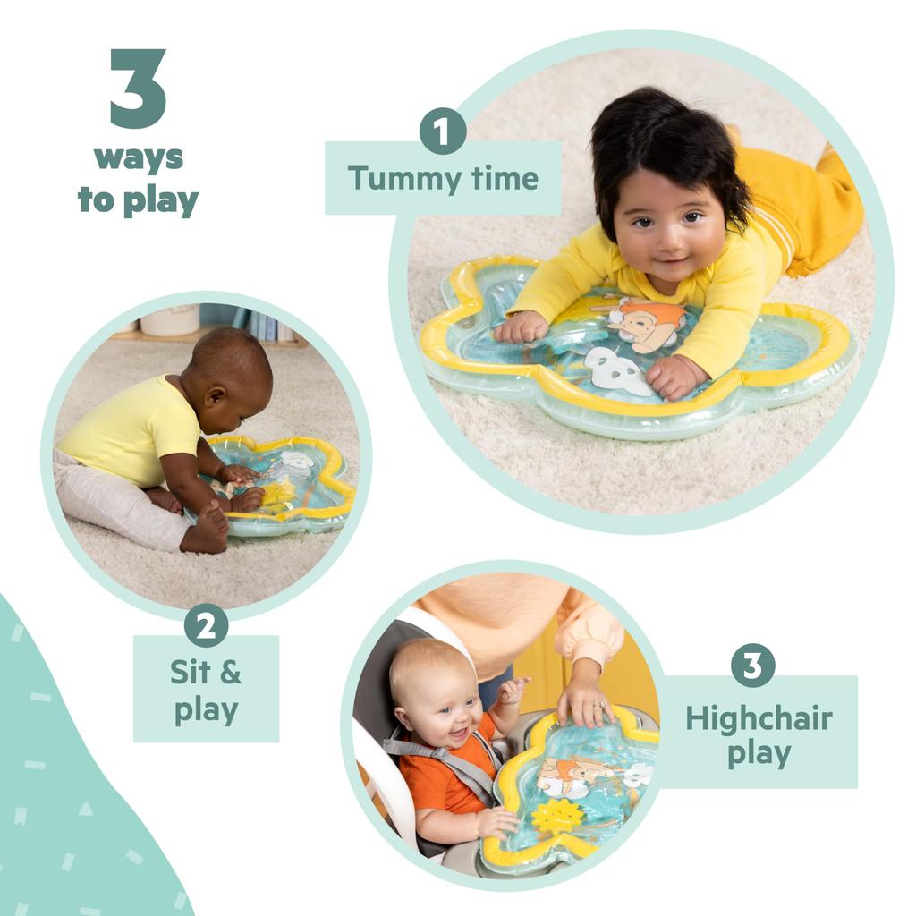 Bright Starts Winnie the Pooh Water Mat, Disney Play Mat, Water Play Mat, Cooling Mat for Prone Lie Practice, Kids2 17329