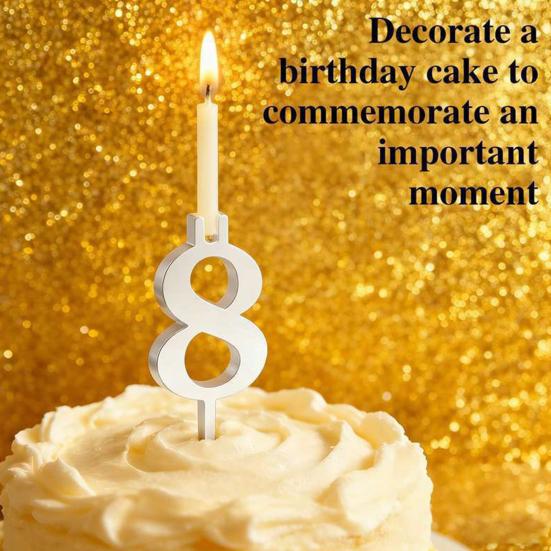 Набор держателей для свечей-цифр Многоразовый Серебряный Цифровой держатель для свечей на торт 0-9 Нумерованный топпер для торта Украшение для дня рождения, юбилеев