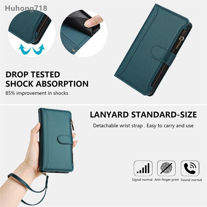 Zipper Leather Case For OPPO Reno 9 10 11 12 13 14 Pro 9A 11F 12F 12FS 13F 14F 4G 5G Wallet Cover Casing
