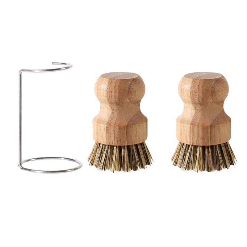 User Friendly Wood Cleaning Brushes Dish Scrubber for Dishes and Vegetables with Durability Coconut Fiber Bristles