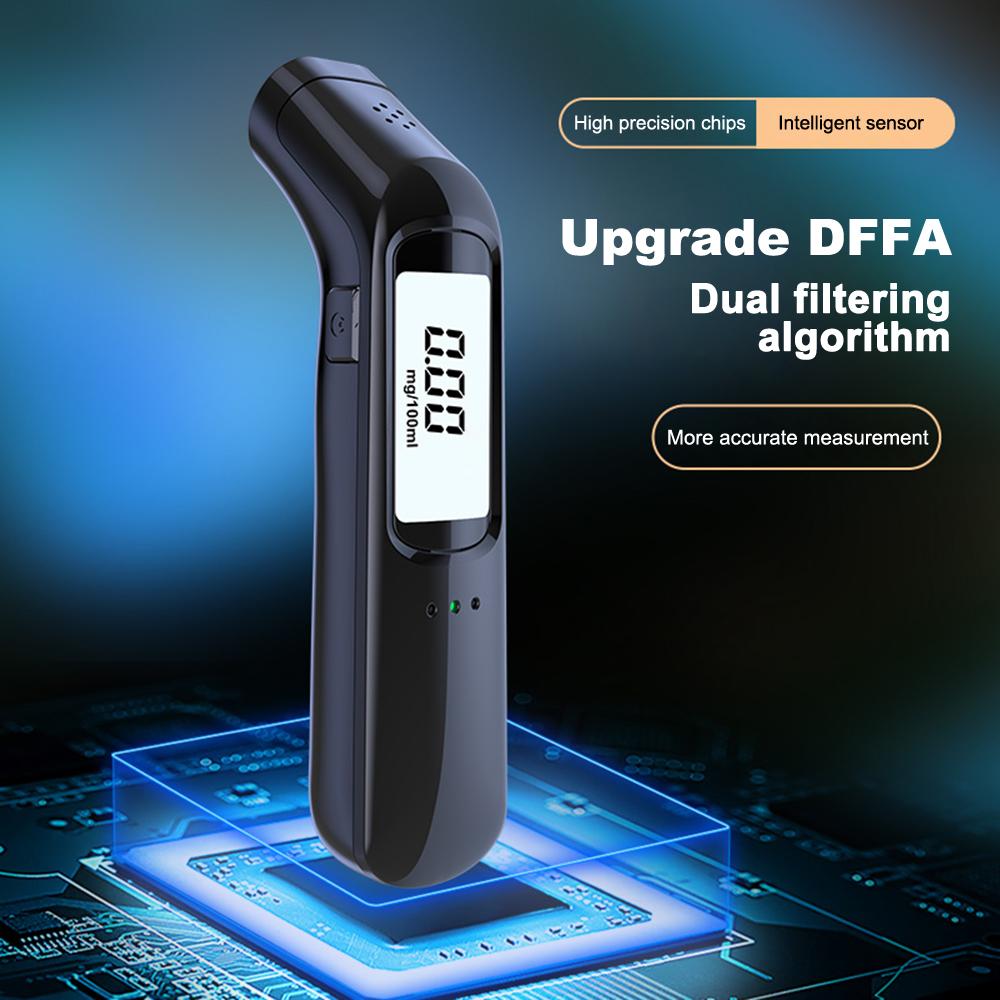 Алкотестер Портативный бесконтактный со светодиодным экраном Алкотестер USB Перезаряжаемый инструмент для тестирования алкоголя в выдыхаемом воздухе