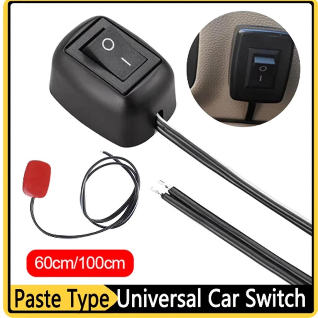 Stick‑On No Drilling Car Rocker Switch Self Locking 0.6M Cable Easy Install Auto Power Control for Vehicle Interior Modification Battery Switches5