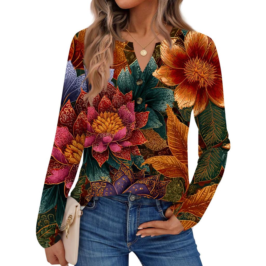 Женские рубашки с длинным рукавом с принтом Элегантные повседневные топы Модные рубашки Топы