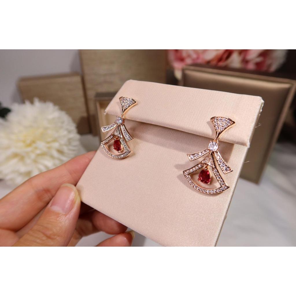 Ladies' Earrings with Diamond Studded Skirt, Hypoallergenic for Daily Wear, Sweet and Romantic Style for Gift Giving