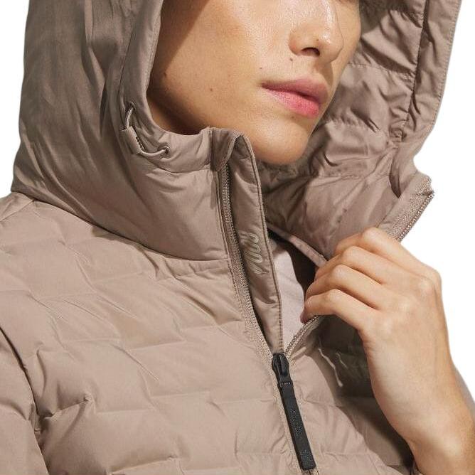 Adidas Куртка с капюшоном и застежкой-молнией, длинными рукавами, женская куртка цвета хаки IT8694