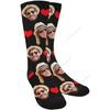Custom Po Couple Girlfriend Face Socks Love Heart Crew Socks with 2 Faces for Men Women One Size
