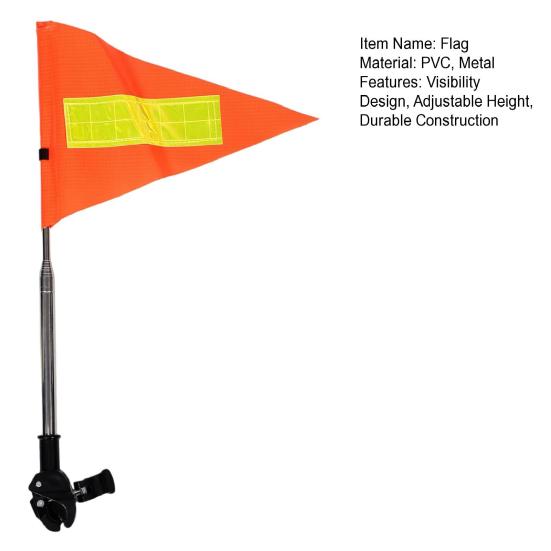 Bike Flag Bike Safety Sign Kids Bike Highly Visible Safety Sign Reflective Orange Triangle Flag Universal Mounting Bracket