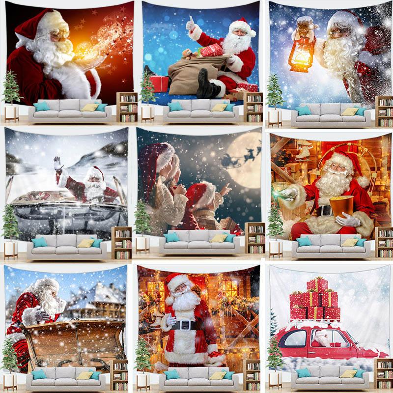 Home Decor Merry Christmas Santa Claus Decoration Tapestry Santa Claus Christmas Party Tapestry Wall Hanging Background Fabric
