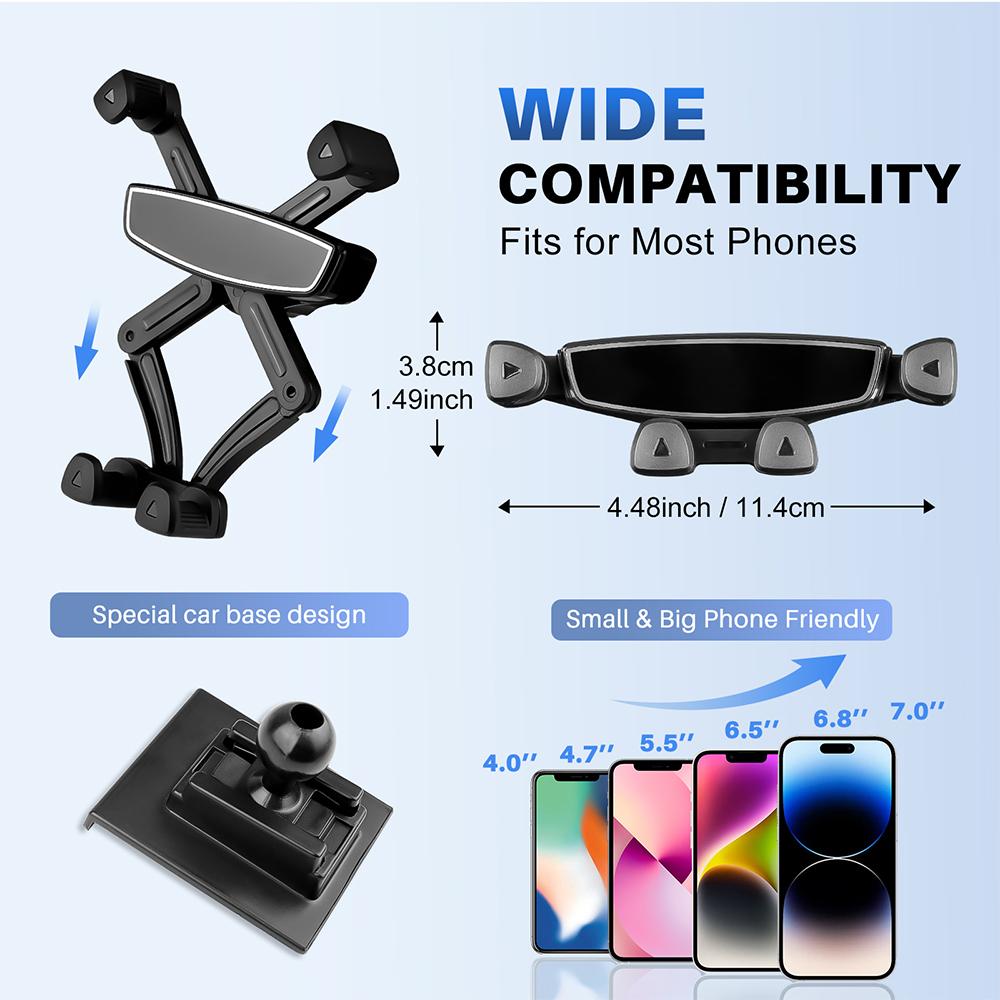 Автомобильный гравитационный держатель для телефона для Fiat 500 2008-23 Abarth 595 2012-2020 2025 2025 2025 LHD RHD Мобильная поддержка Подставка для телефона Кронштейн