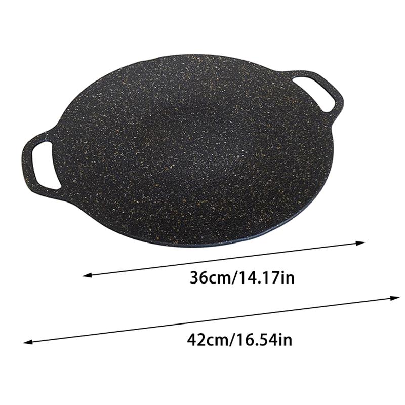Grilling Pan Korean Round Non-Stick Baking Dishes Pans Stovetop Baking Tray Indoor Outdoor Griddle Barbecue Equipment