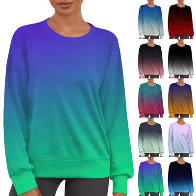 Женский повседневный модный принт с круглым вырезом и длинным рукавом, свитер-топ