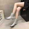 Women's Shoes  High Quality Ankle Women's Boots Fashion Slip-on Solid Office and Career Sexy Pointed Toe Shoes for Women