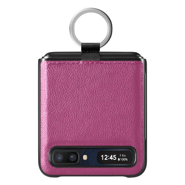 Тонкий кожаный чехол с держателем на палец для Samsung Galaxy Z Flip 3 Flip4 Flip 4 Flip3 5g, складной чехол для мобильного телефона с защитой от падения, Fundas