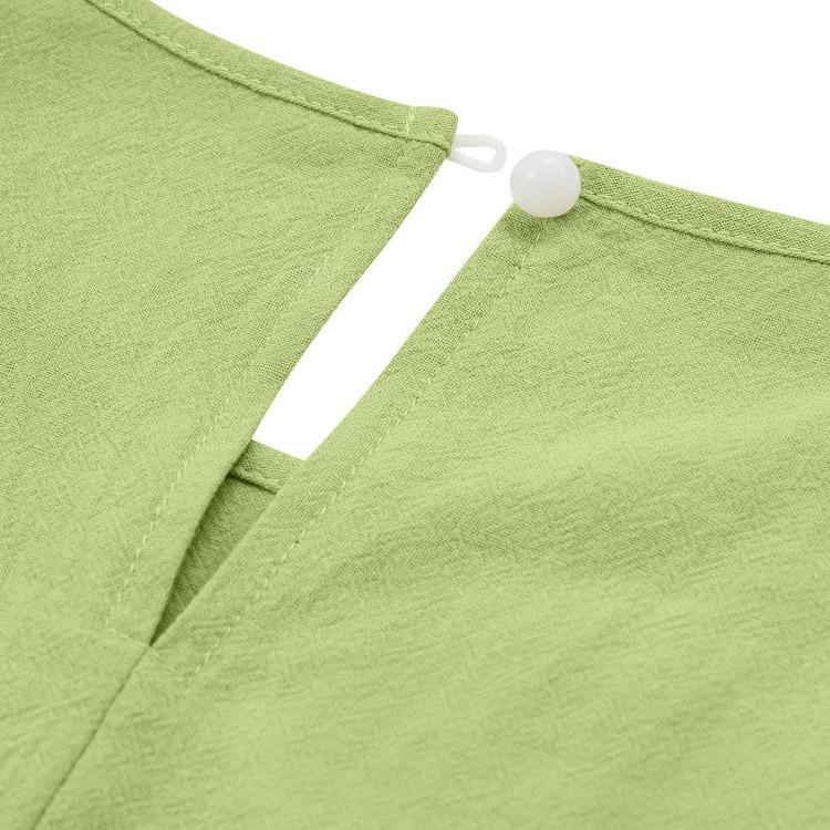 Женское летнее повседневное платье А-силуэта с высокой талией и короткими рукавами, однотонное платье с круглым вырезом и длиной выше колена, весенние платья S-XL